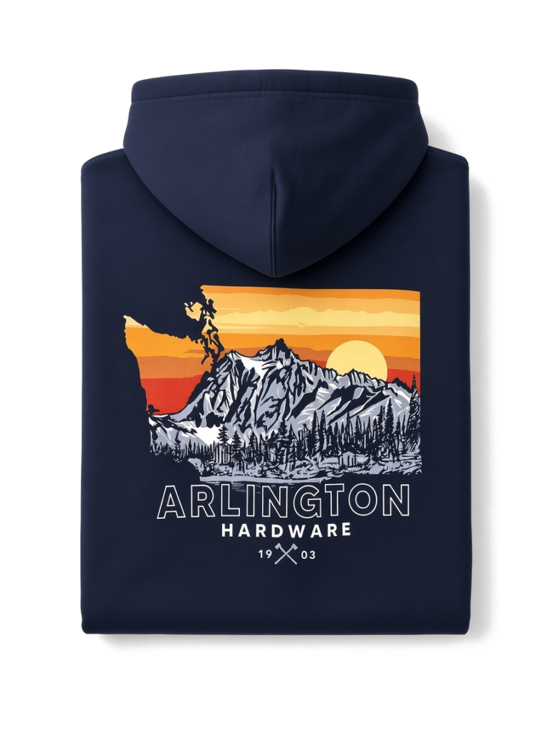 Washington State Hoodie - folded flat lay on white