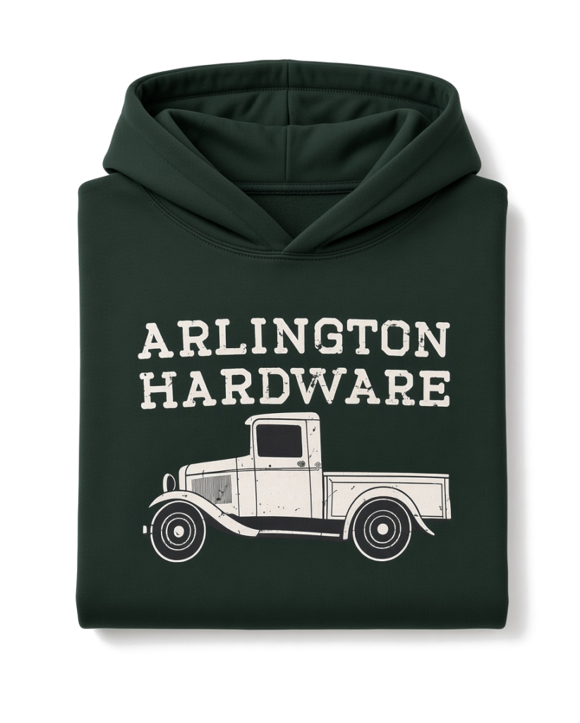 AH Kids Old Truck Hoodie - folded flat lay on white