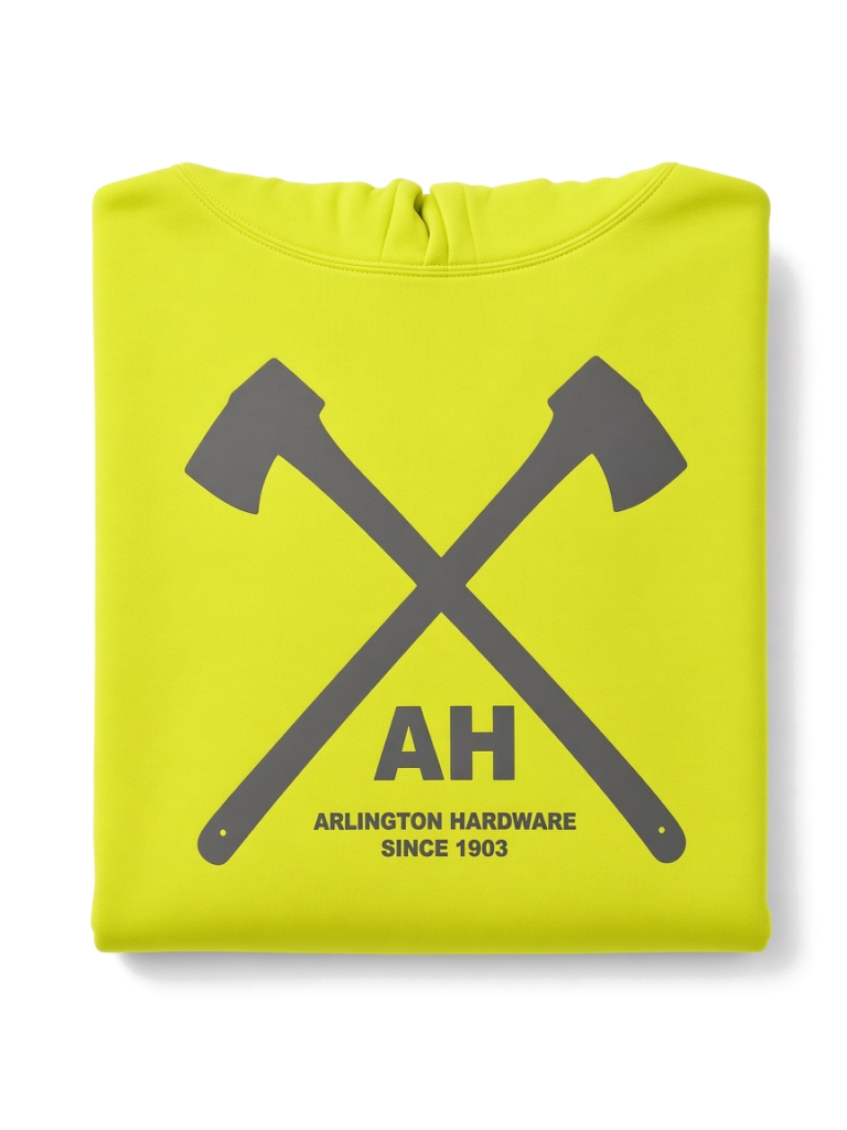 AH Safety Hi-Viz Hoodie - folded flat lay on white