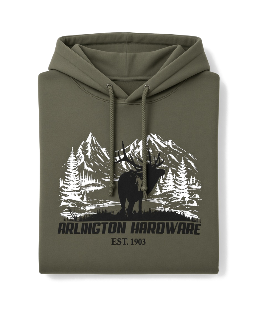 Elk Hoodie - folded flat lay on white
