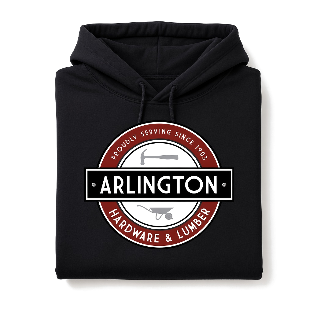 Hardware Hoodie - folded flat lay on white
