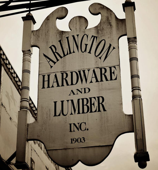 Arlington Hardware storefront and interior