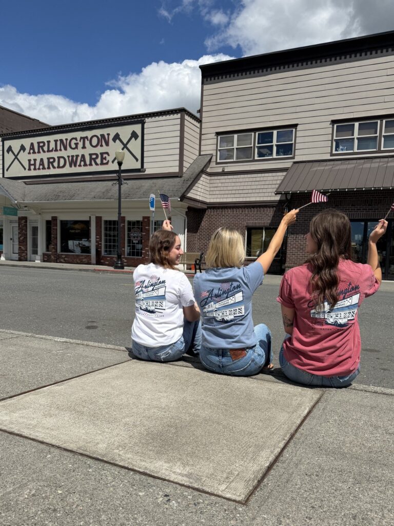 The Arlington Hardware storefront on N Olympic Ave